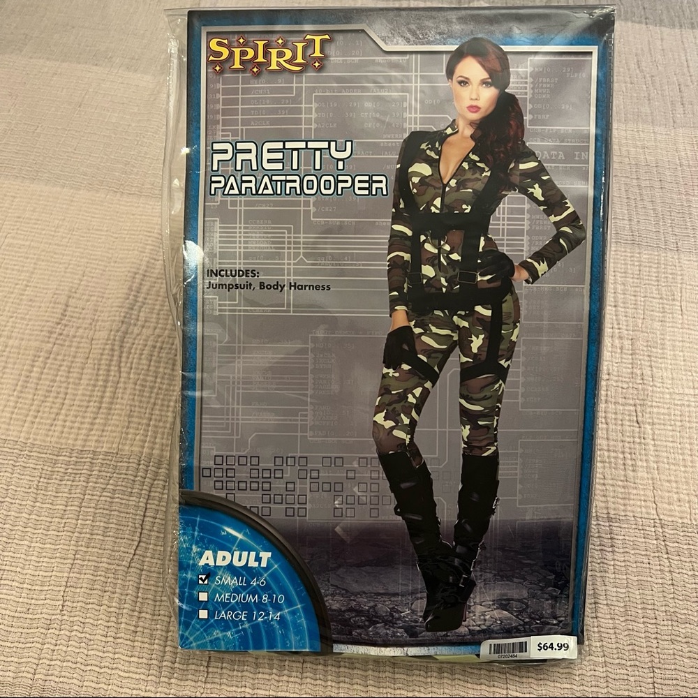 Pretty Paratrooper Camo Halloween Costume Womens size 4-6